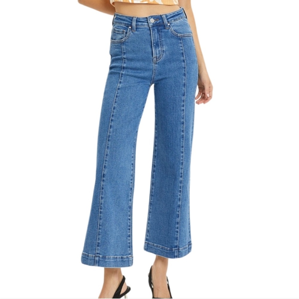 K22 Risen Jeans High Rise Ankle Wide Leg